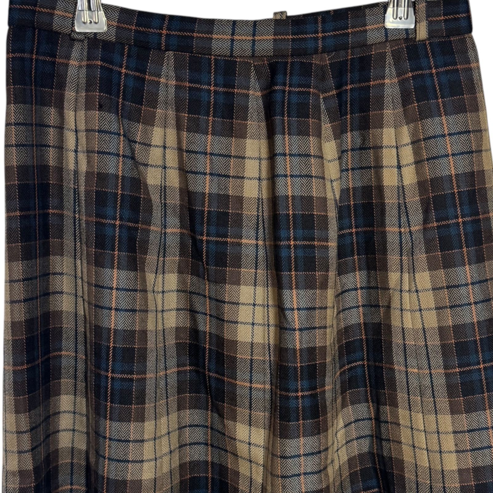Rann様 Z1479 カジュアル ウール スカート チェック柄 ブラウン グリーン