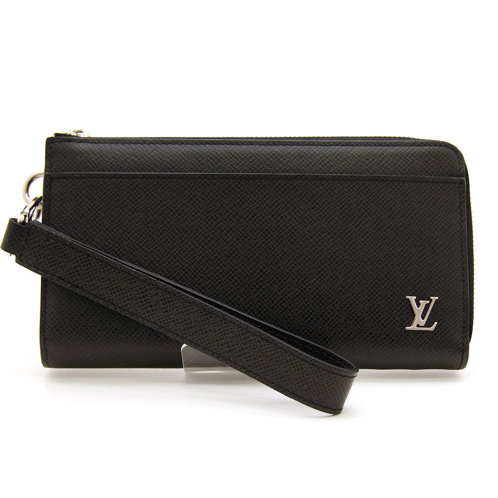 （注意⚠️一部破れあり）Louis Vuitton タイガ　ブラックレザー長財布 注意⚠️一部破れあり）Louis Vuitton タイガ ブラックレザー長財布