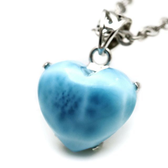 年末年始セール ラリマー ハートペンダント マーメイド付き ラリマー ネックレス ハート型 天然石 ペンダント Silver925 ロイヤル