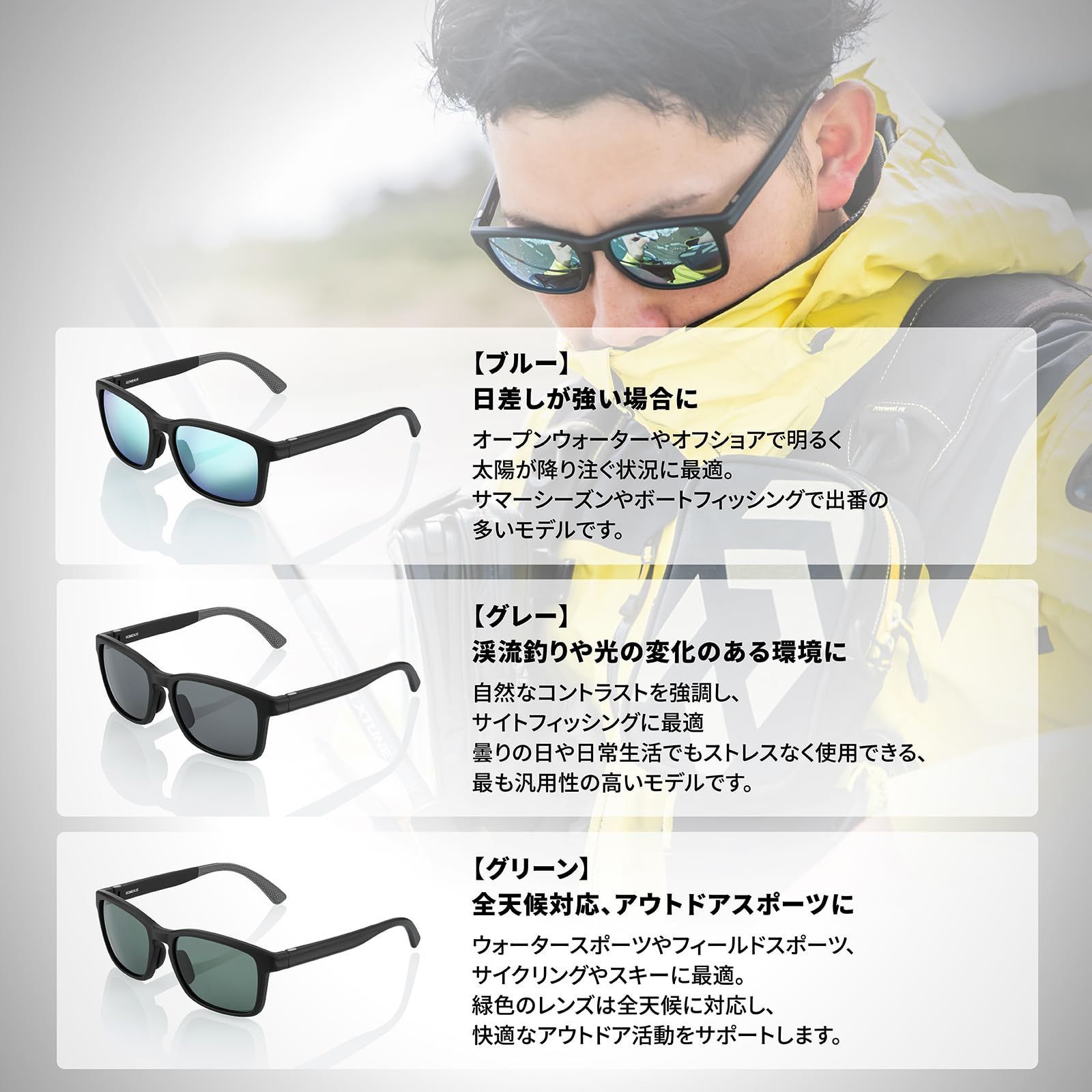 新品 [GOMEXUS] ゴメクサス J15 偏光サングラス CR-39光学レンズ