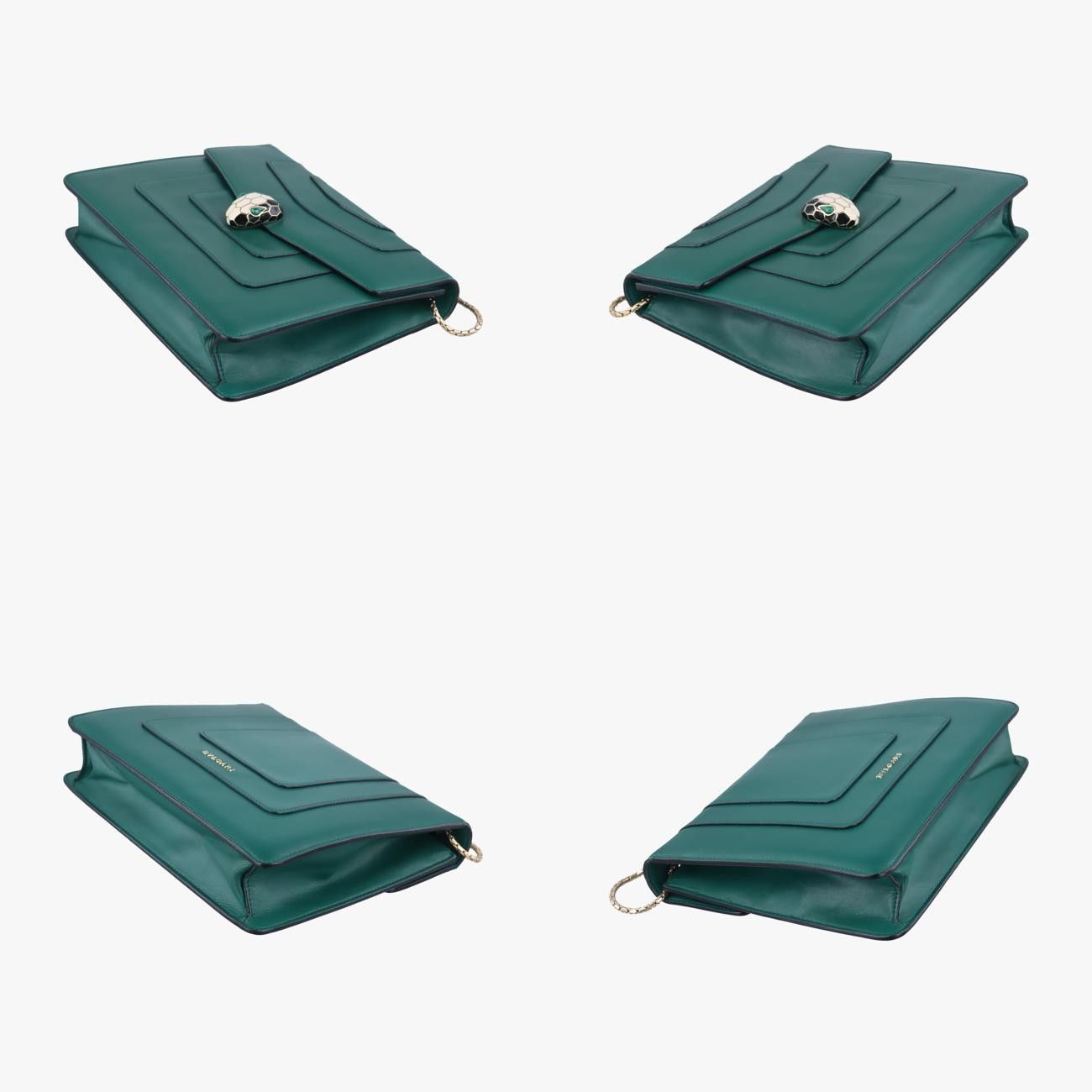 ブルガリBvlgariセルペンティ フォーエバーグリーンレザーMM.M13.34566