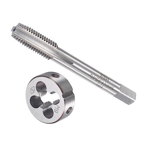 M9 x 1.25 CoCud タップ ダイス タップとダイのセット M9 x 1.25ねじ 高速鋼 機械ネジタップ ランドダイツール ねじタッピング用 1セット入り