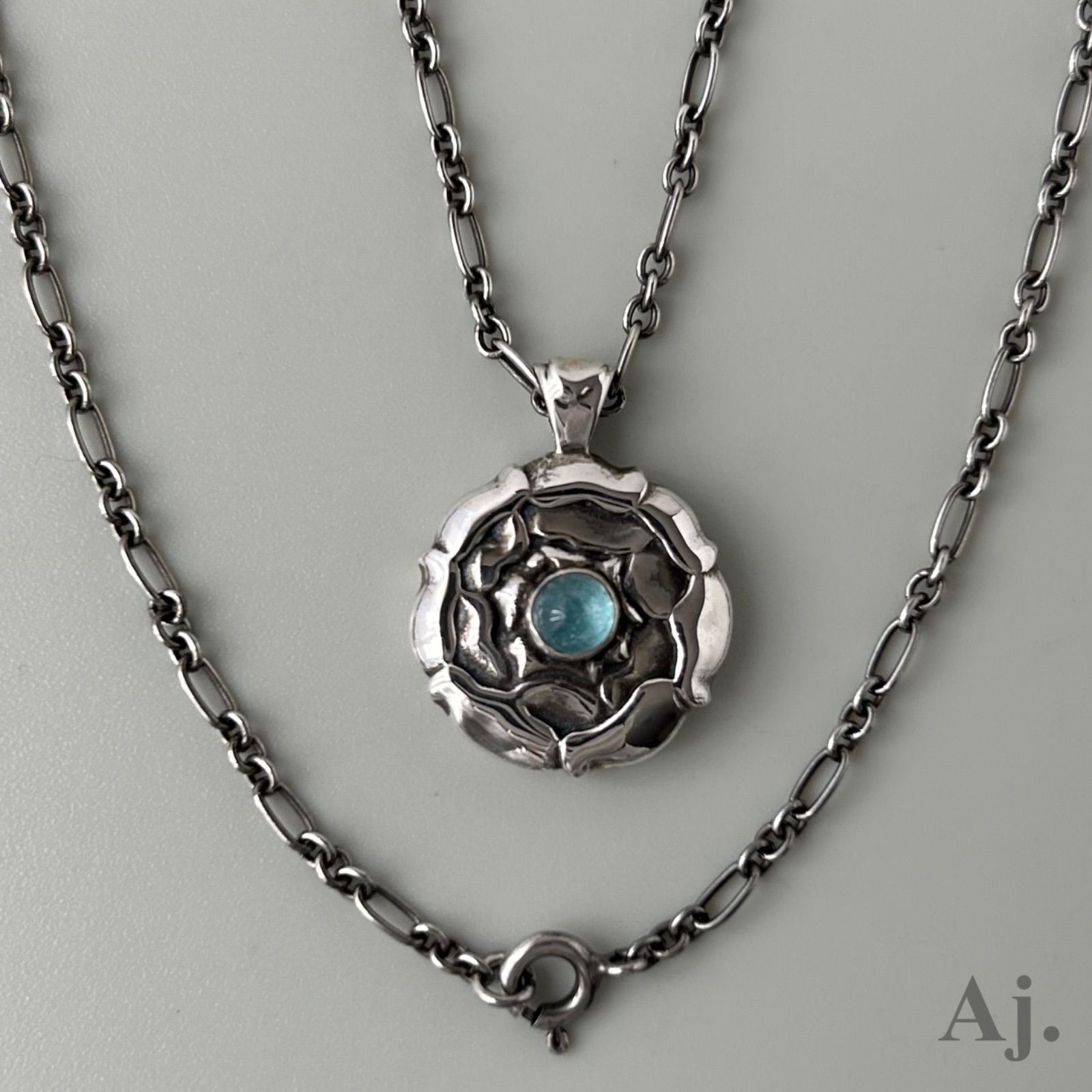 ジョージジェンセン ネックレス バース ペンダント アクアマリン AG925