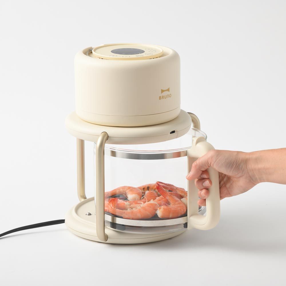 BRUNO ブルーノ ガラス エアフライヤー アイボリー BOE122 | キッチン家電 調理家電 グリル調理 WWW_KANDAIZUMI_COM