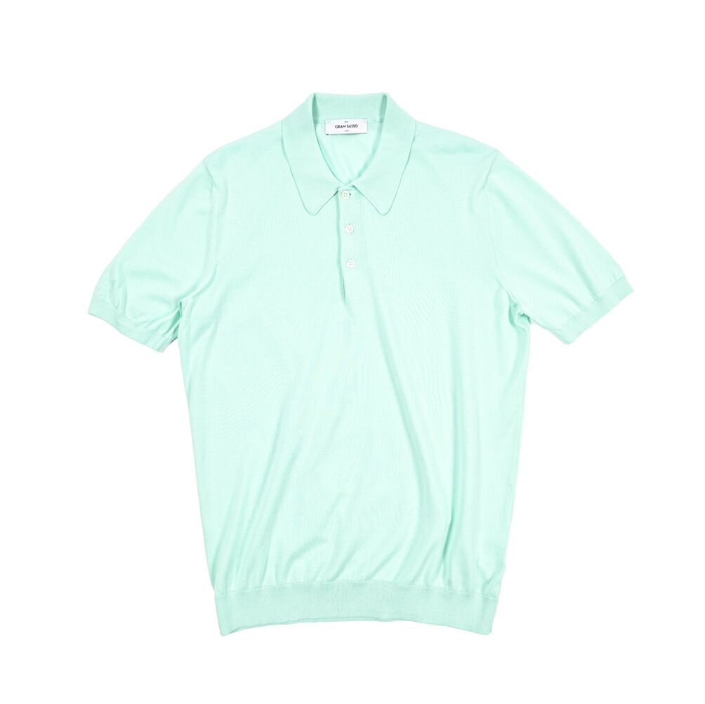 GRAN SASSO グランサッソ / コットン100% 半袖ニットポロシャツ ライト