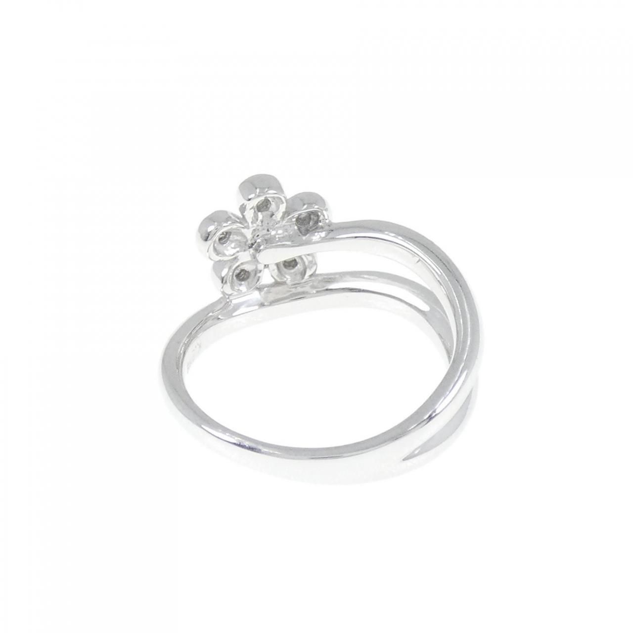K18WG フラワー ダイヤモンド ピンキー リング 0.05CT - メルカリ