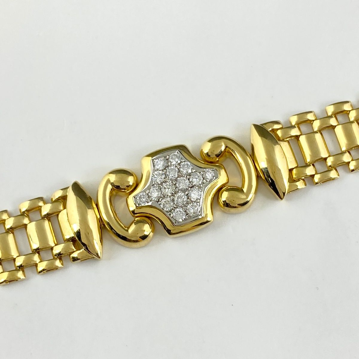メレダイヤ デザインブレスレット プラチナ YG イエローゴールド 腕輪 