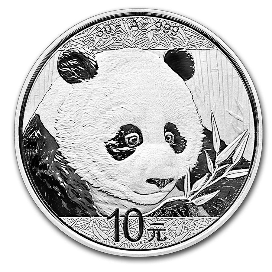 保証書・カプセル付き] 2018年 (新品) 中国「パンダ」純銀 30グラム