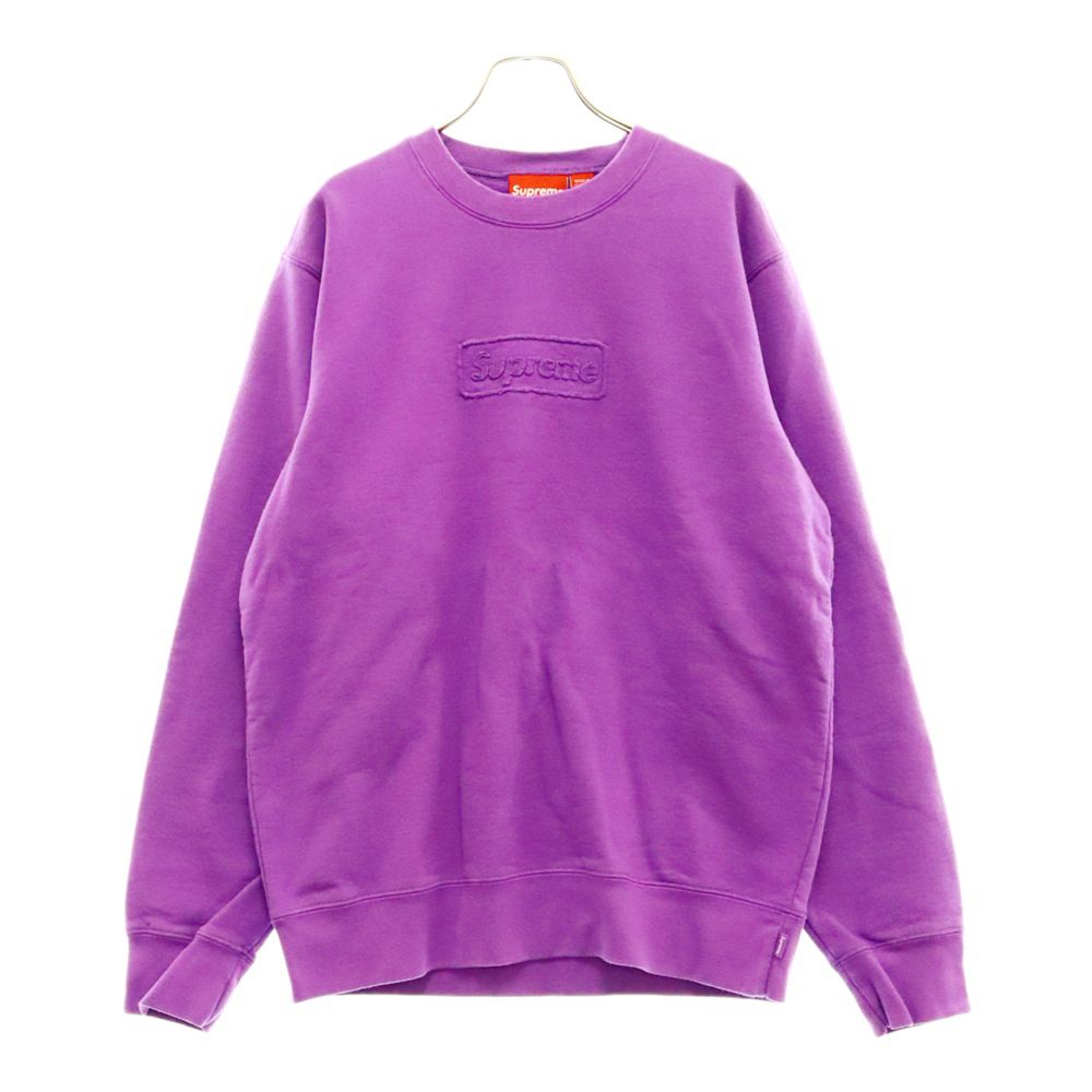 SUPREME (シュプリーム) 20SS Cutout Logo Crewneck カットアウト ロゴ クルーネック スウェット トレーナー パープル