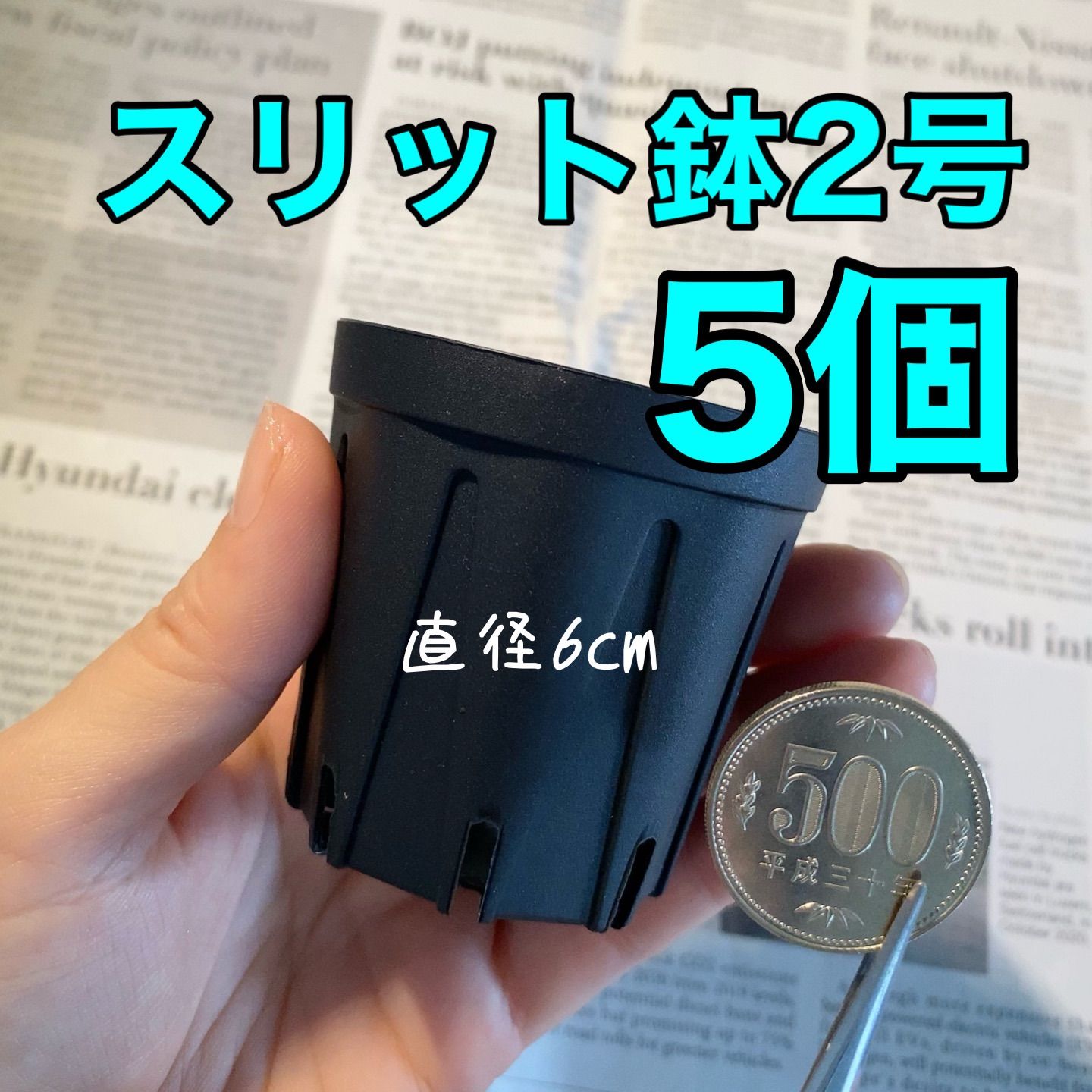 セール中◎韓国鉢(25)◎個別購入はご希望の番号をコメントお願いします♡ スリット鉢2号黒 直径6センチ 5個 - メルカリ