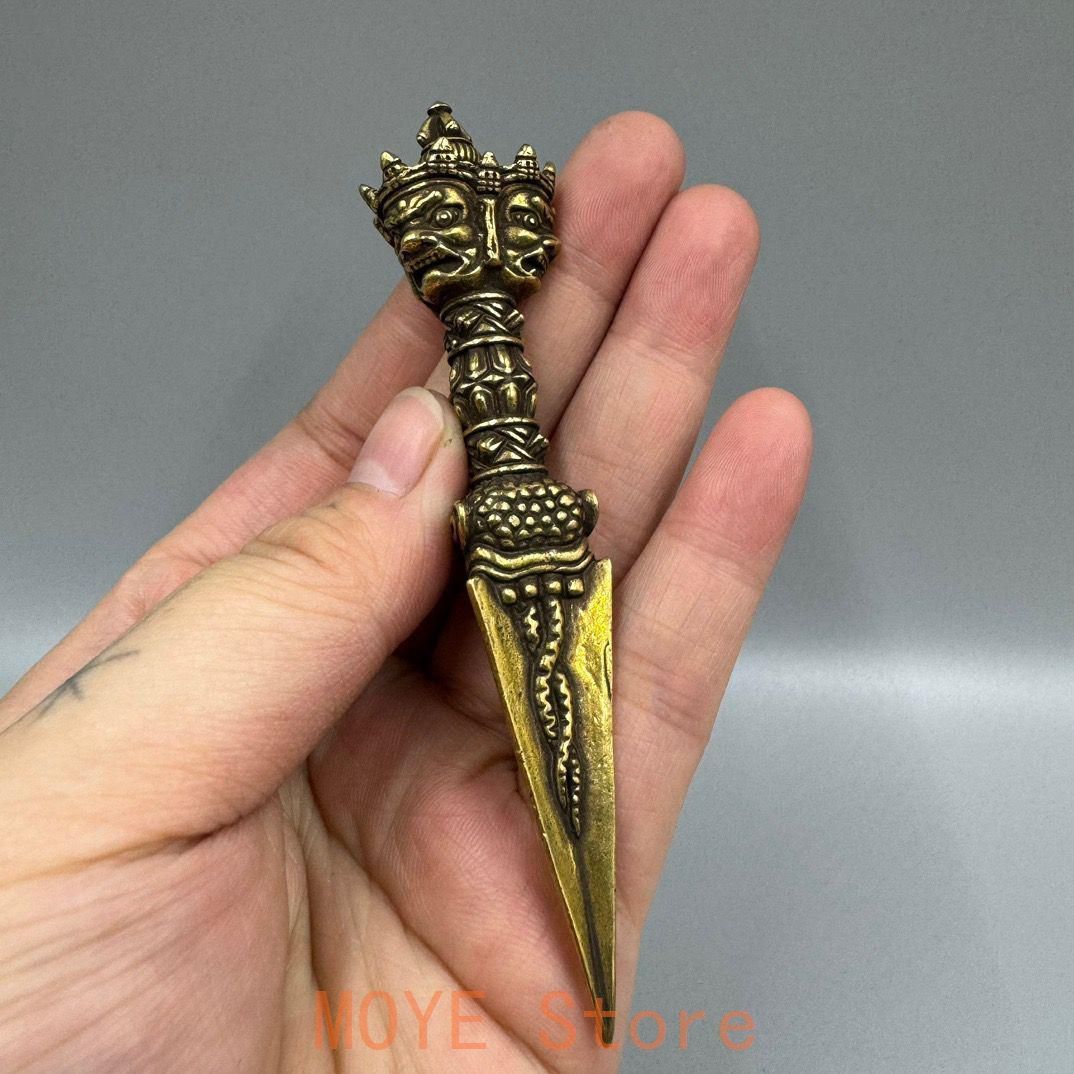 仏教美術 法器 馬頭明王三面普巴杵 降魔杵 辟邪 開運 風水招財 置物工芸品 仏教美術 法器 馬頭明王三面普巴杵 降魔杵 辟邪 開運 風水招財