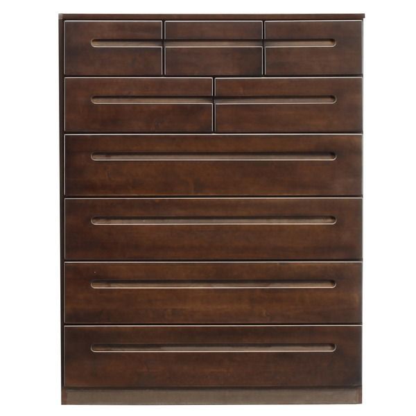 木製6段タンス ダークブラウン ダークブラウン 木製チェスト 6段