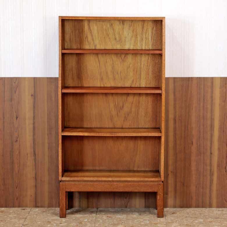 オープンブックケース 足つき 本棚 オーク ヴィンテージ 木製 レトロ