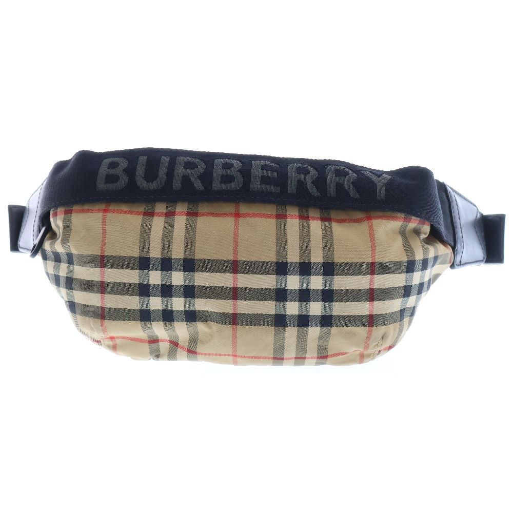 BURBERRY バーバリー ヴィンテージノバチェック柄 ナイロンウエストバッグ ボディバッグ 8026557 ベージュ|ブラック