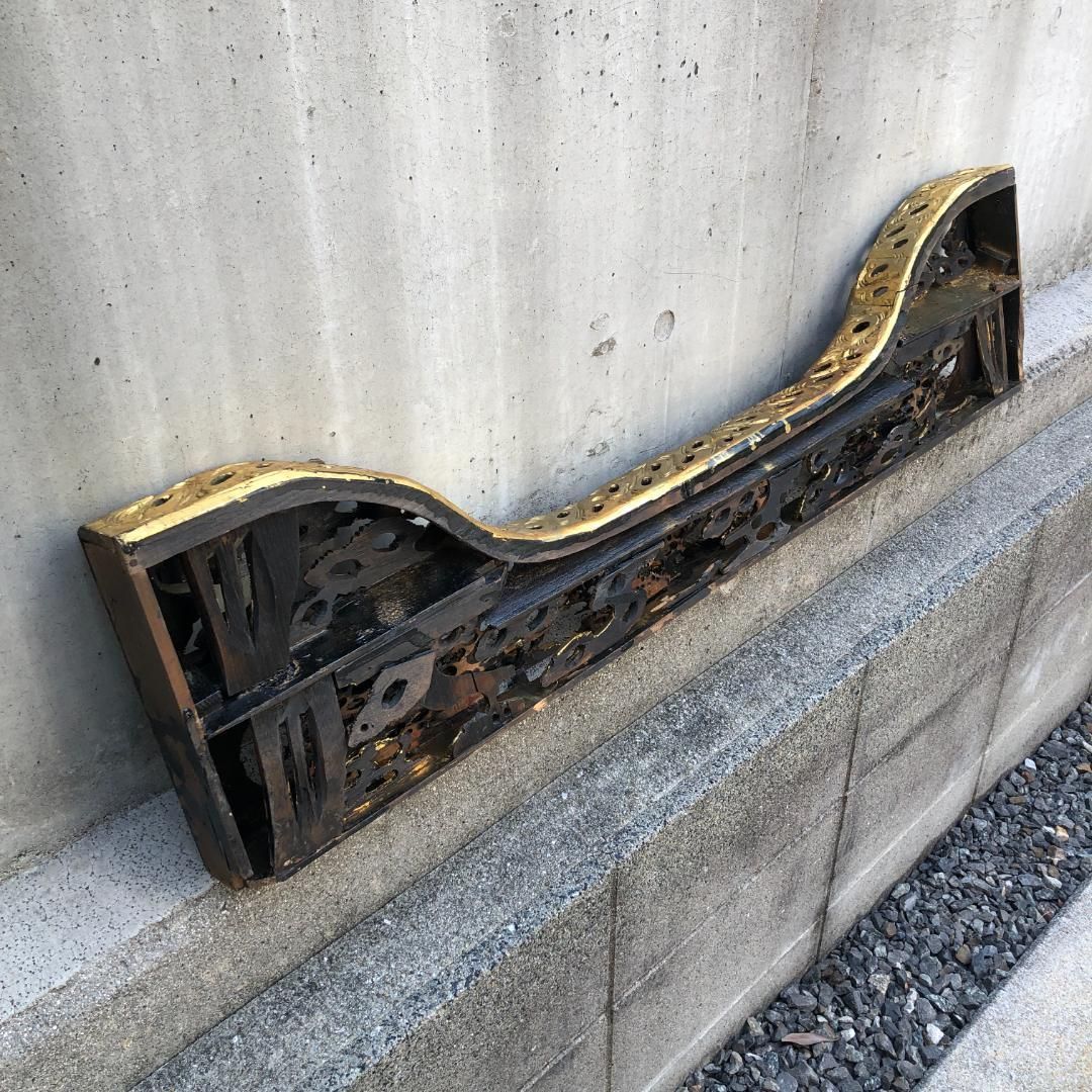 極彩色 金色 欄間 古美術 時代彫刻 建具部材 #842 - メルカリ