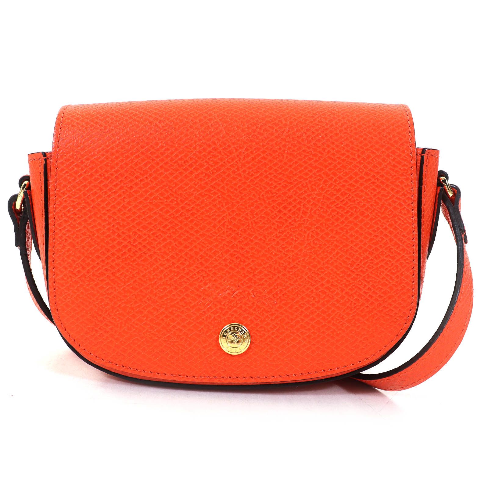 週末限定★ロンシャンLongchamp サントロペ　オレンジ　ショルダーバッグ 極美品△Longchamp ロンシャン EPURE XS エピュレ レザー ロゴ