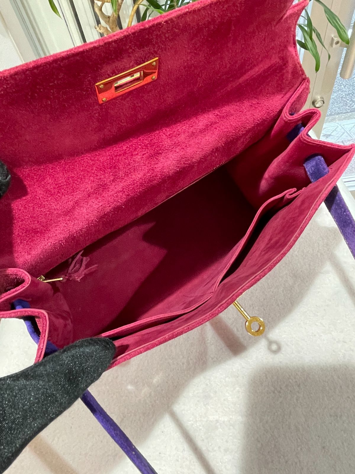 美品】HERMES エルメス ケリー 28 外縫い バイカラー ドブリス ピンク 
