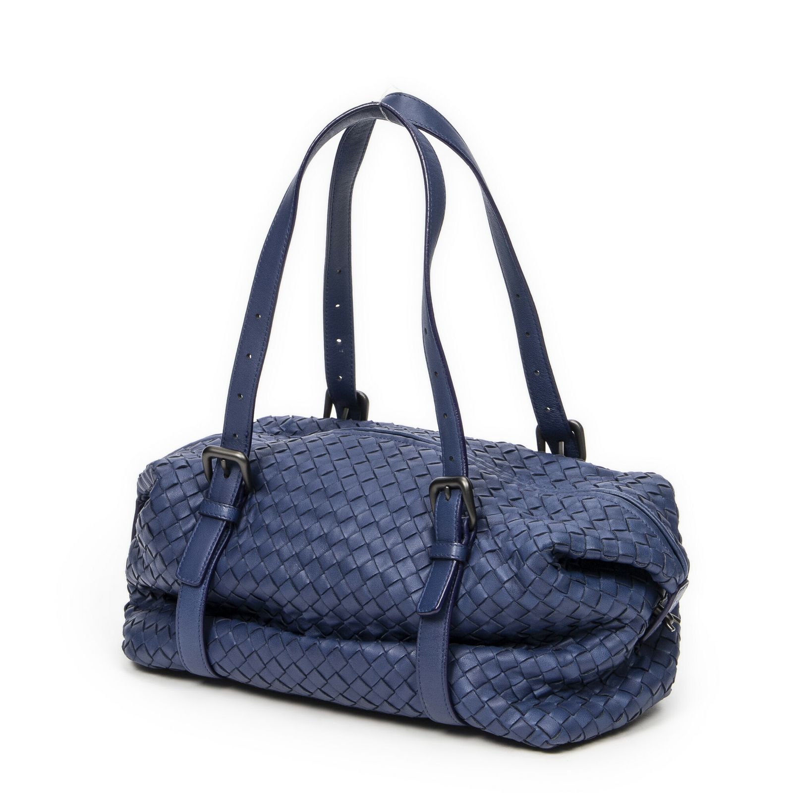 VENETA ボッテガヴェネタモンテーニュ青イントレチャートレザーA