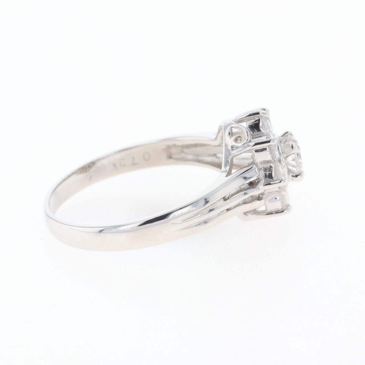 Pt900 花模様 リング メレダイヤ装飾 指輪 pt900 ダイヤモンド フラワーリング プラチナ900 0.21ct 花
