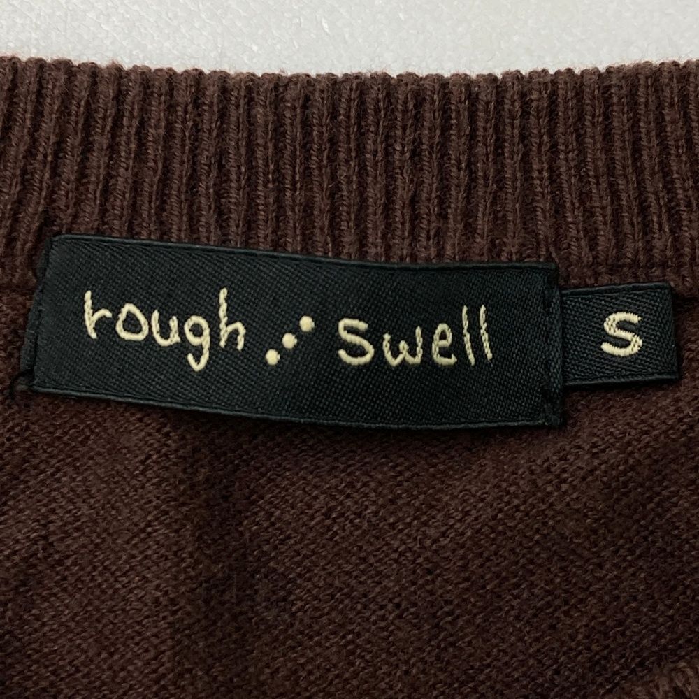 サイズ：S ROUGH&amp;SWELL ラフアンドスウェル  ウール混 長袖 ニットセーター  ブラウン系 [240101465663] ゴルフウェア メンズ ストスト サイズ：S ROUGH&SWELL ラフアンドスウェル ウール混 長袖