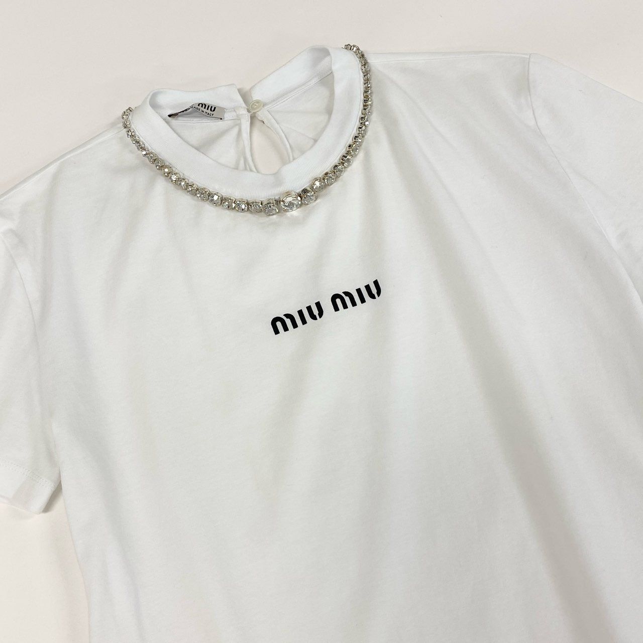 77f24 miu miu ミュウミュウ ロゴプリント 半袖カットソー