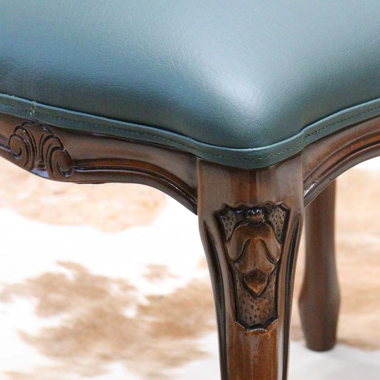 スツール 合皮 ワイン 猫脚 マホガニー レザー 木製 完成品 【公式通販】