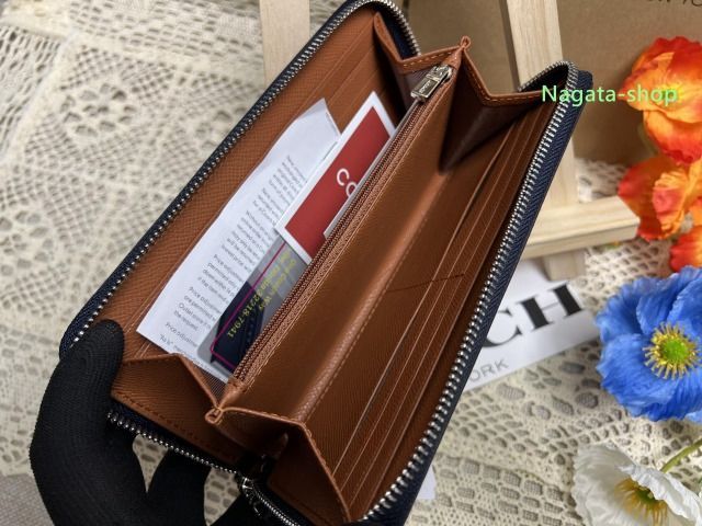 コーチ COACH 長財布 財布 シグネチャー パンチング 花柄 ネイビー系 プレゼント 贈り物 吉日 ギフト 敬老の日 財布 レディース  ファッション ブランド 新品未使用C103 - メルカリ