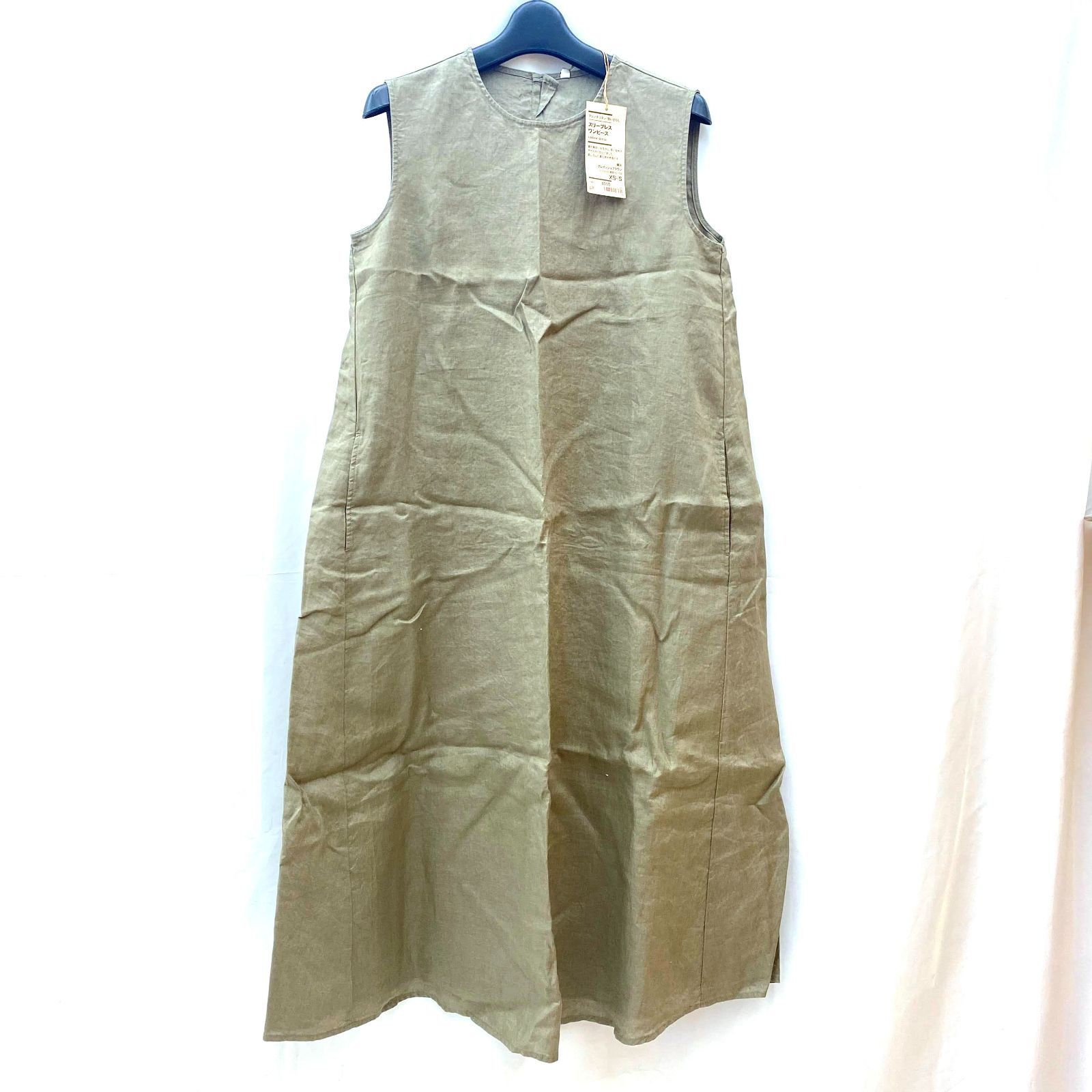 03m0338 【タグ付き】無印良品 フレンチリネン 洗いざらし スリーブ 