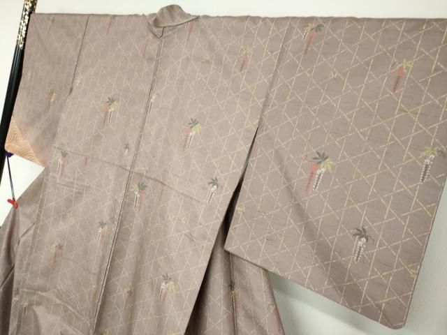 牛首紬 絹100% 石川県指定無形文化財 平和屋本店□極上 石川県指定無形