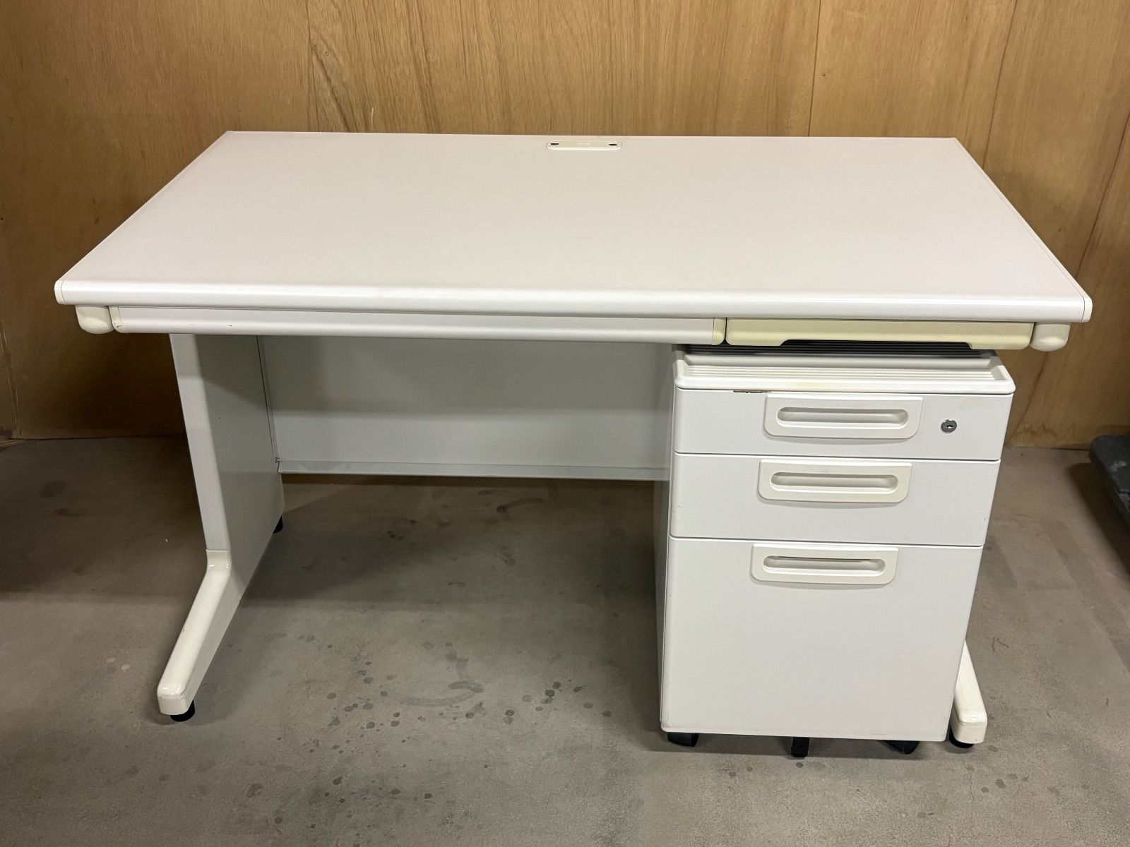 GK109 山口県下松市より 平机 ワゴン プラス 幅120cm 奥70cm 高70cm オフィス家具