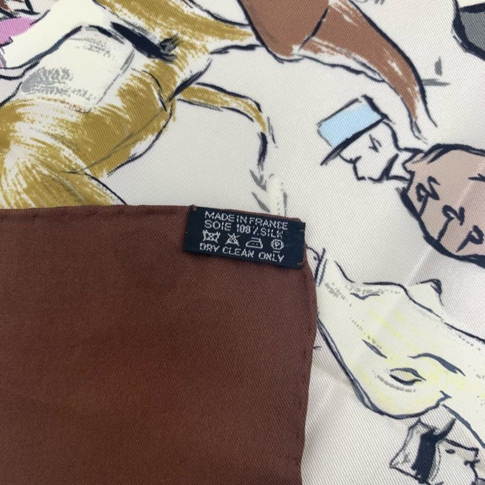 美品 HERMES エルメス カレ90 シルク スカーフ paddock パドック