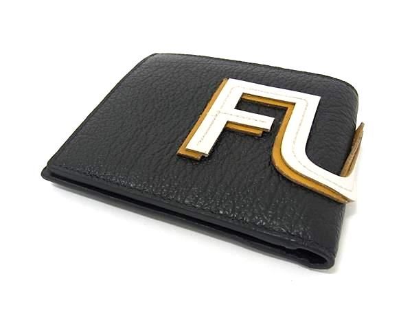 FURLA フルラ レザー 二つ折り 財布 ウォレット 札入れ 小銭入れ カード入れ メンズ レディースブラック系 FP4696
