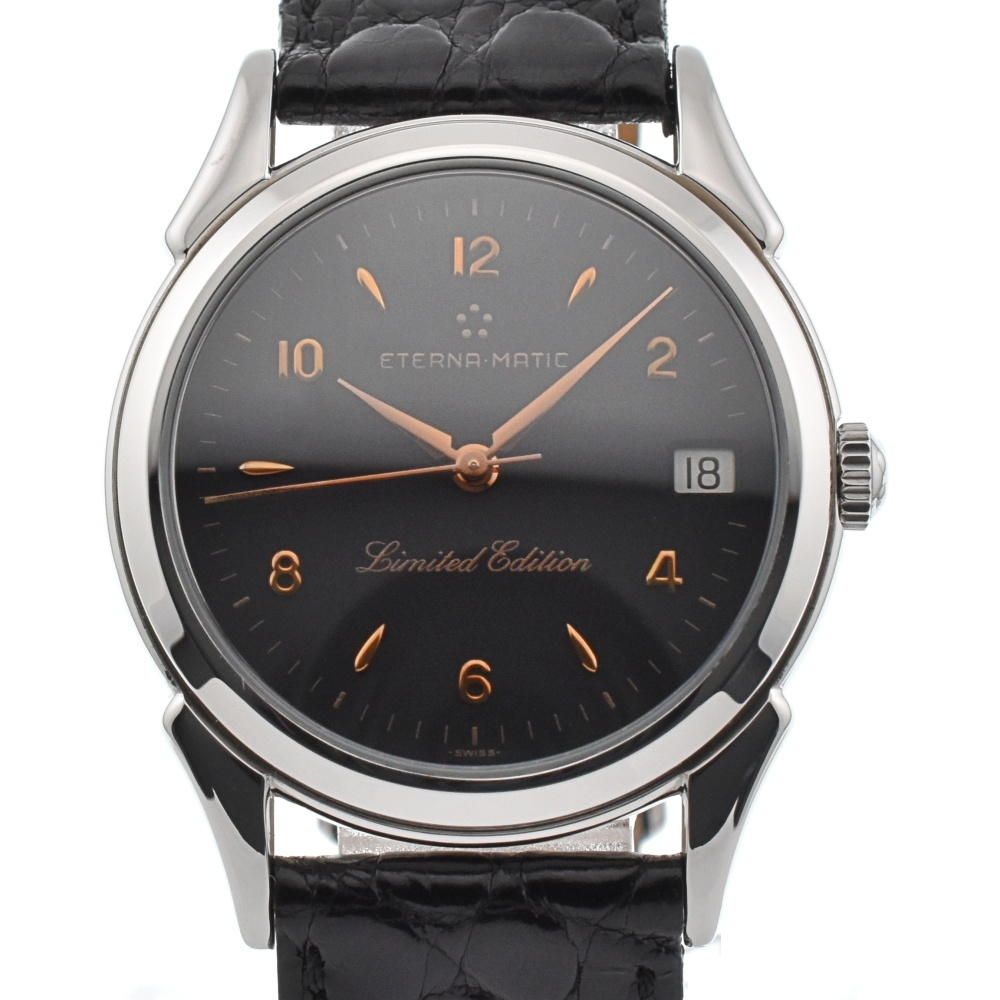 #【限定品】ETERNA エテルナマチックデイト　時計　メンズ　箱付き　ブラック 限定品】ETERNA エテルナマチックデイト 時計 メンズ 箱付き ブラック