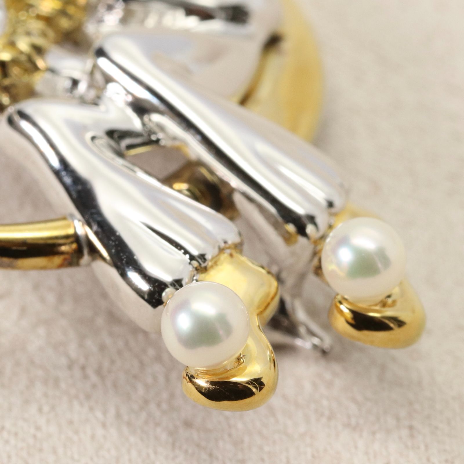 MIKIMOTO ミキモト ブローチ シルバー パール ピエロ 三日月 笛 ミキモト ピエロ 三日月 笛 ブローチ シルバー パール /24-1171