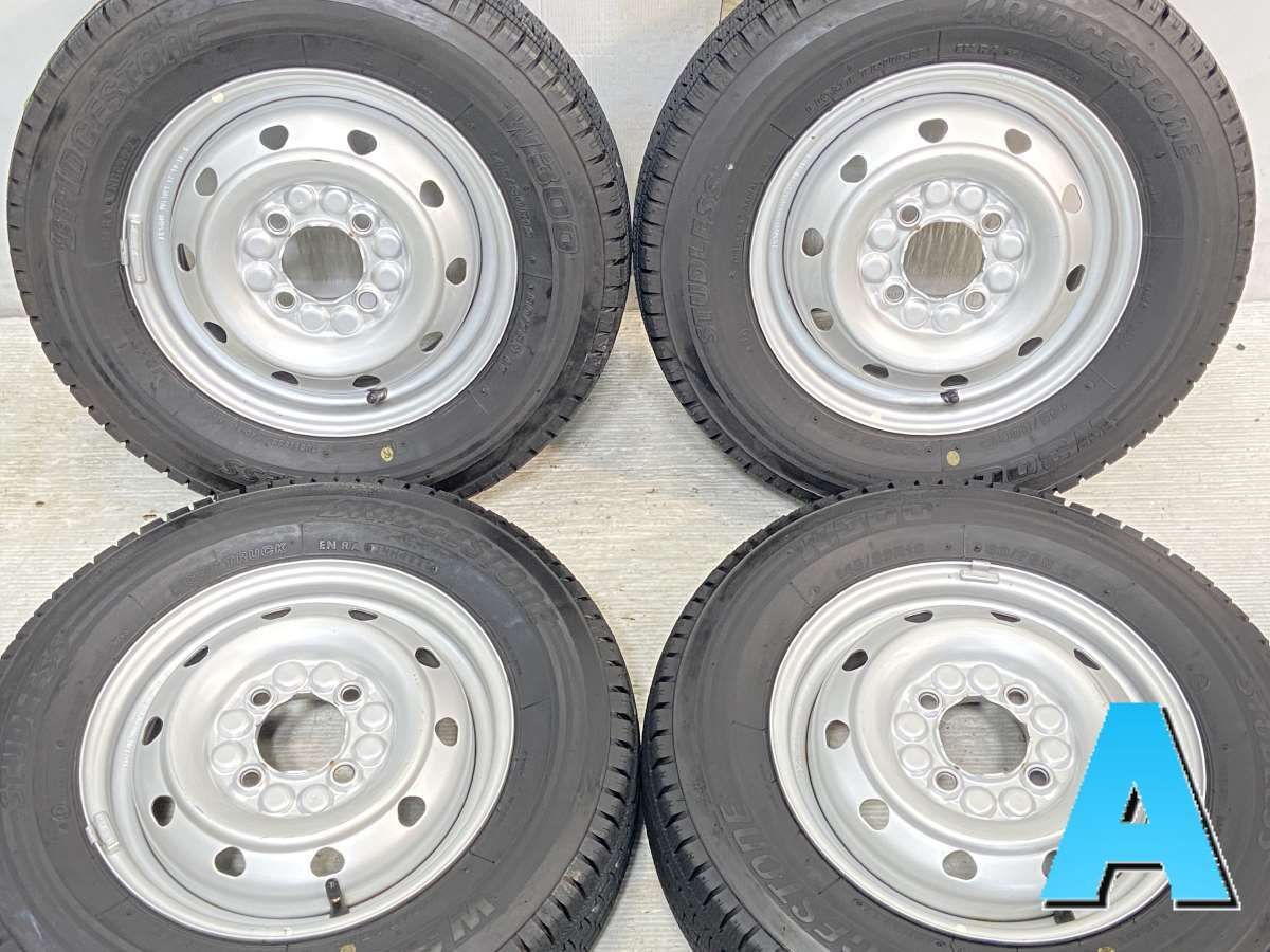 145/80R12 80/78LT nブリヂストン W300 n　  n12x3.5  100-4穴 n中古タイヤ スタッドレスタイヤ ホイールセット 4本セットn w12240308002