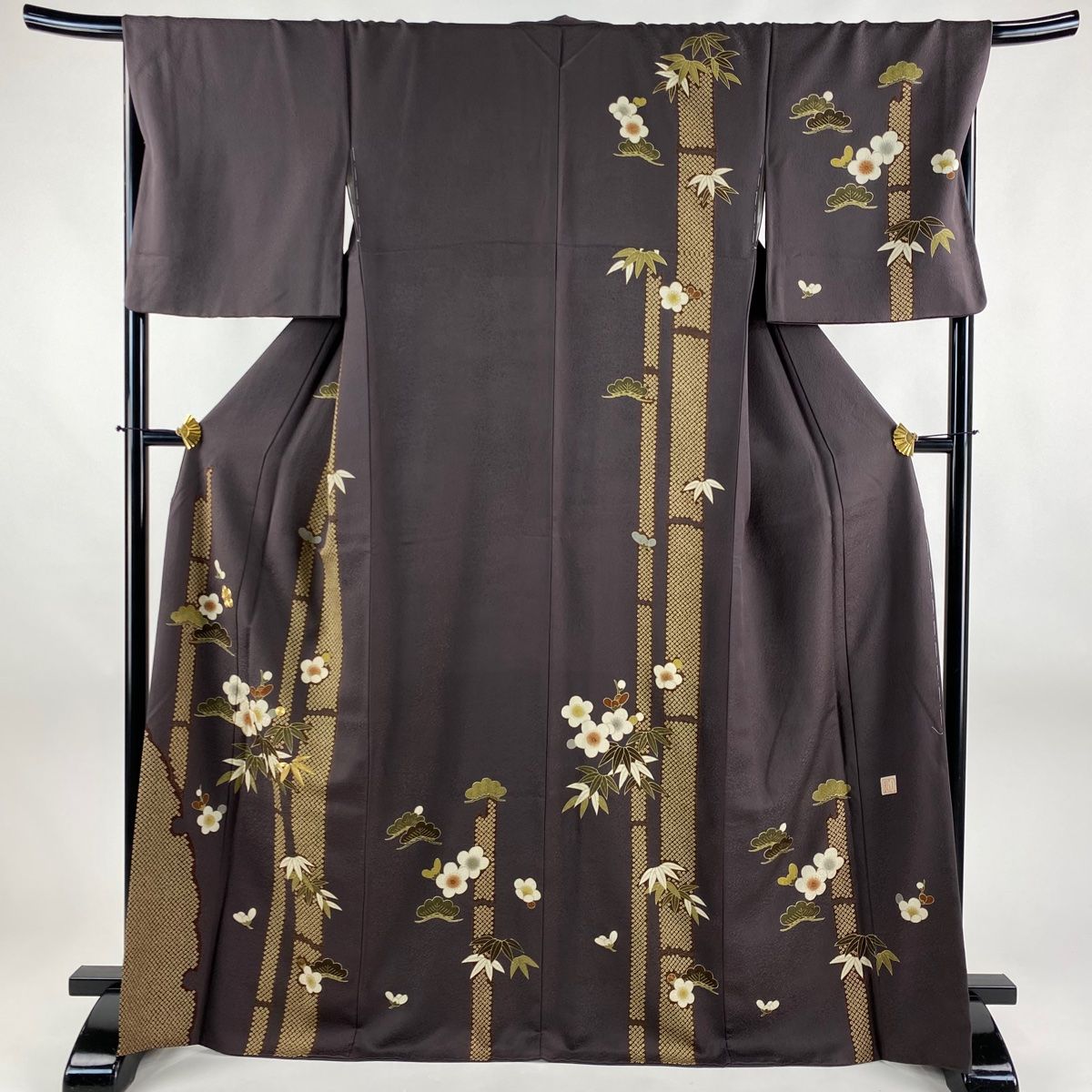 訪問着 身丈158cm 裄丈67.5cm L 袷 桜 桜の花びら 金糸 金銀彩 