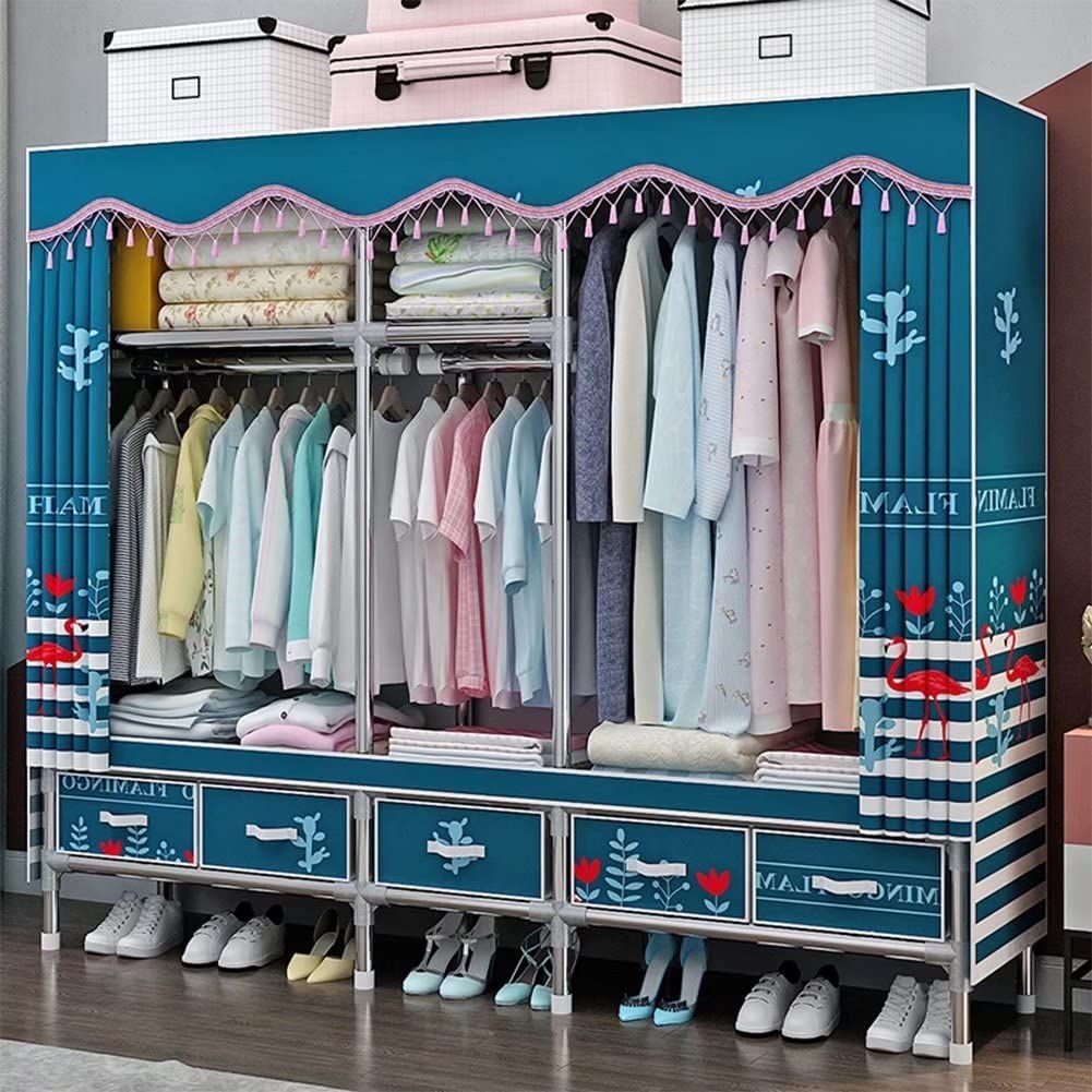 【期間限定‼️】ワードローブ大容量ストレージ クローゼット️ ｜YHPBDZW ワードローブ カバー付き クローゼット ファンシー
