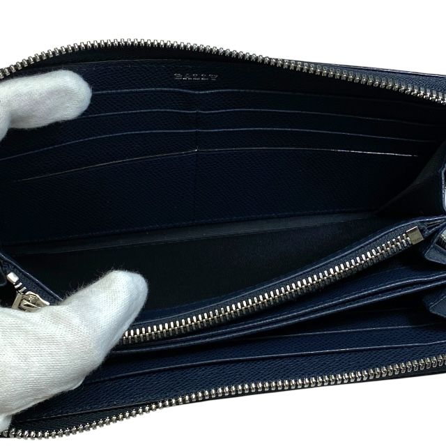 ✨️未使用級✨️ BALLY 長財布 ブルー ラウンドファスナー レザー ロゴ 60299-1.jpg