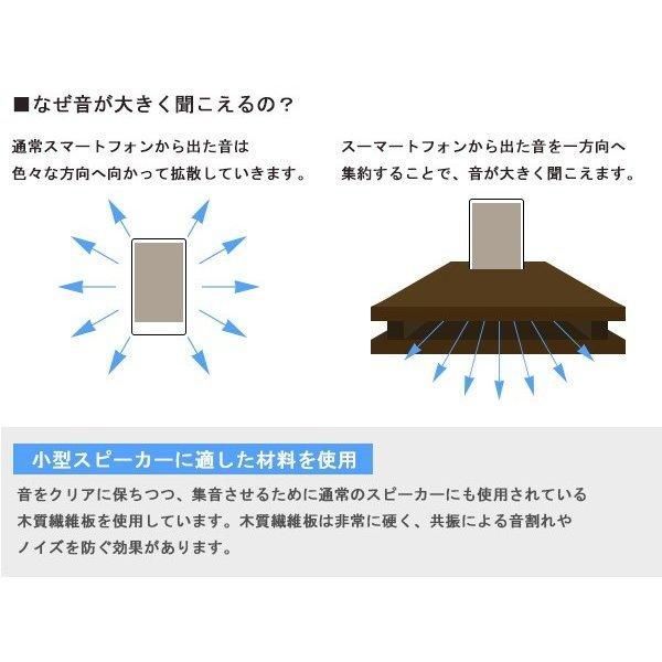 スマホスピーカー スタンド スマートフォン 置くだけ 木製 フレーム 日本製 インテリア 電源 電池不要 おしゃれ 持ち運び 携帯 置き型