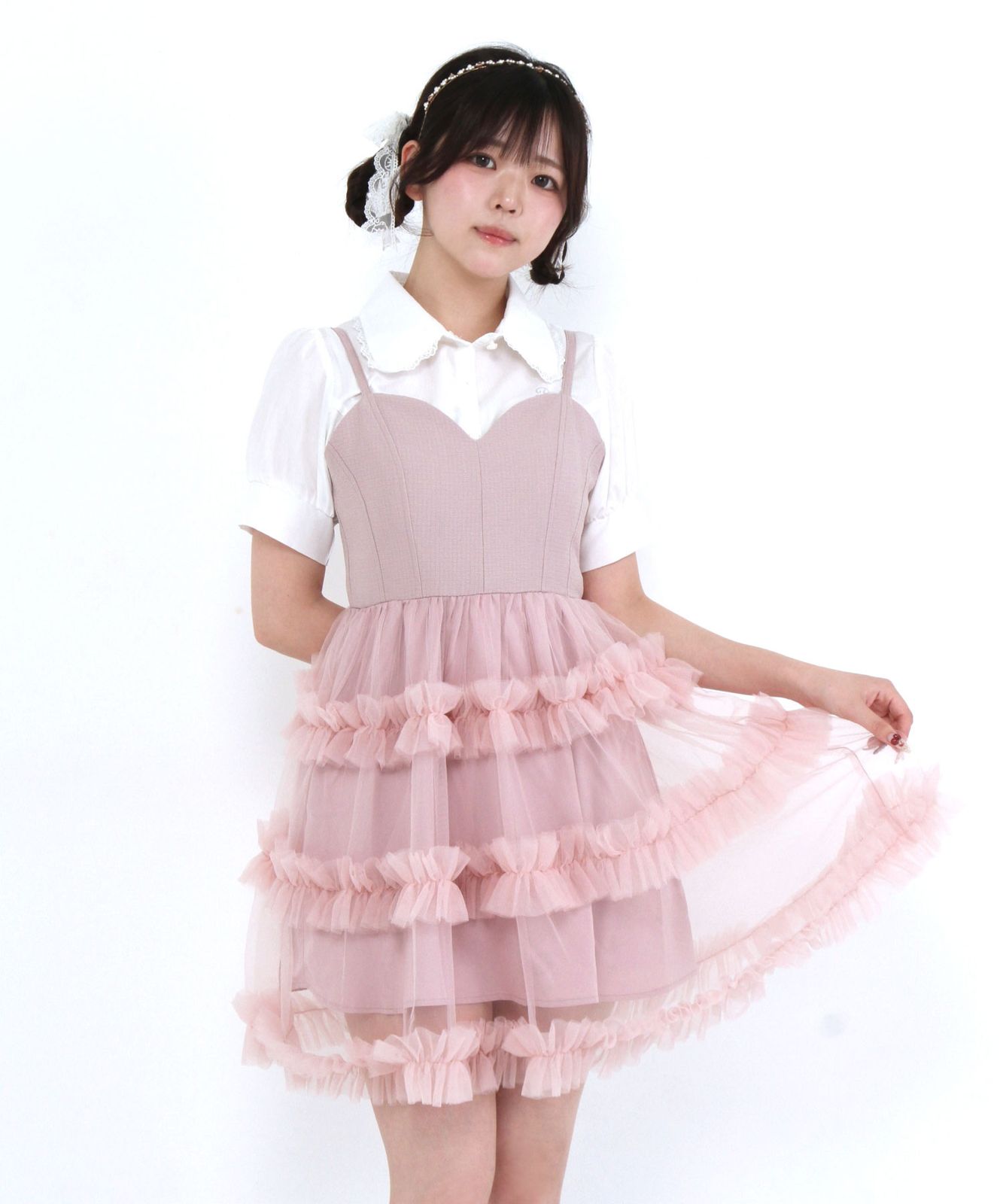 エムセブンデイズ 袖フレアハイネックトップスTシャツ ブラウン 雑誌