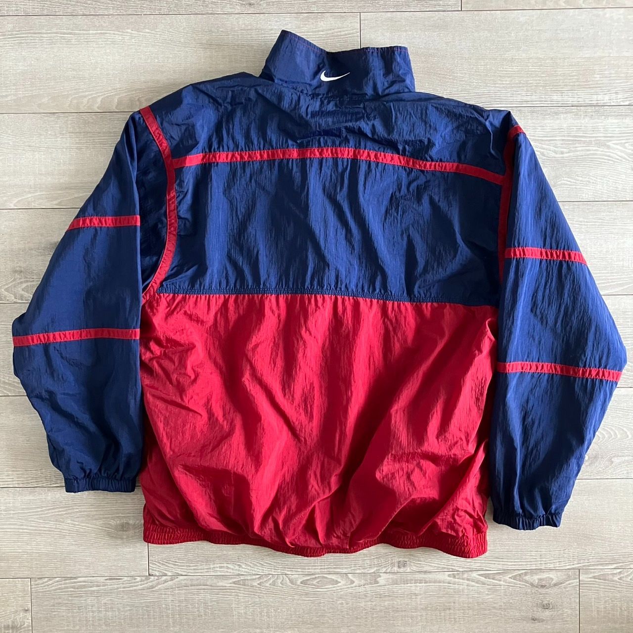 90s Majestic Expos フルジップ ナイロンジャケット 青 赤 M 90s Majestic Expos フルジップ ナイロンジャケット 青 赤 M