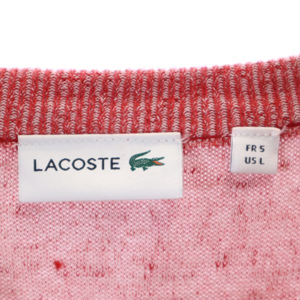 LACOSTE ラコステ レッド ロゴ刺繍 長袖 ニットセーター トップス