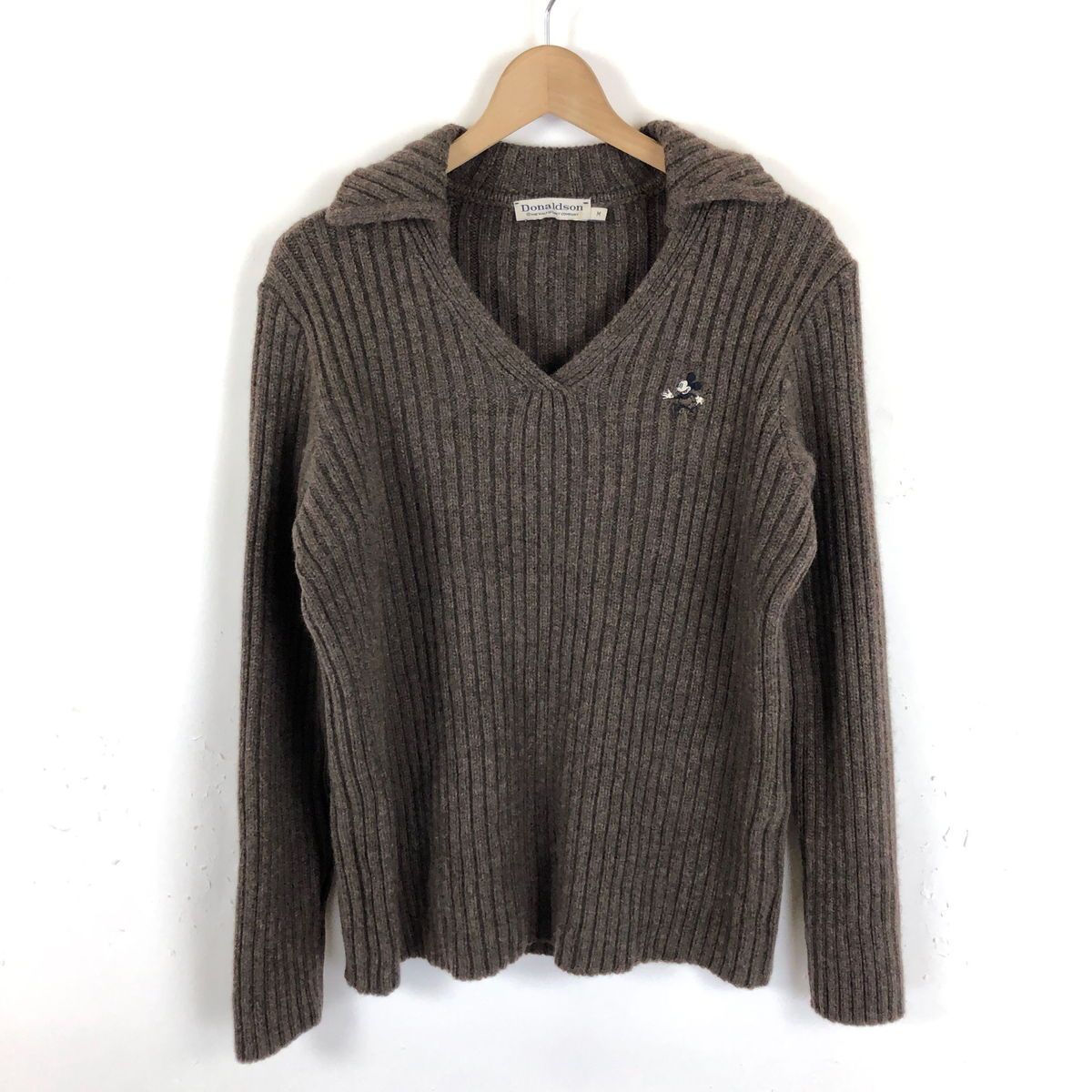 【古着】 Donaldson by WALT DISNEY COMPANY セーター 襟付き スキッパー 厚手 ヴィンテージ ブラウン系 メンズM 【中古】 n040907
