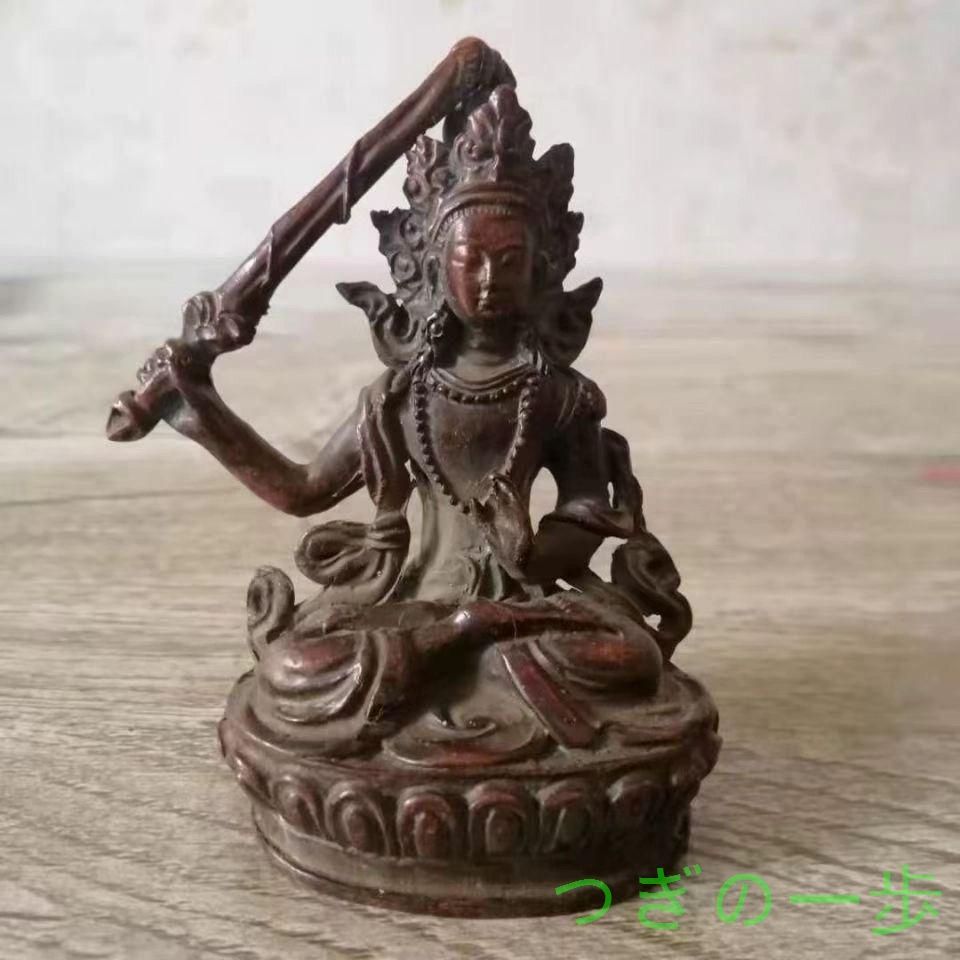 仏教美術 仏像 文殊菩薩仏像 銅製品 銅器 工芸品 置物