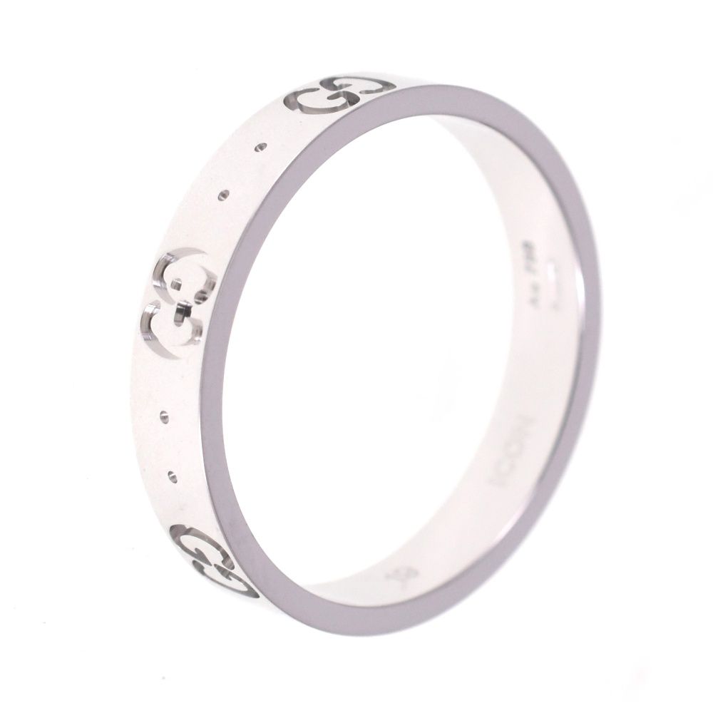 グッチ GUCCI アイコン リング サイズ59|JP19 K18WG メンズ 箱 袋付き S 139284