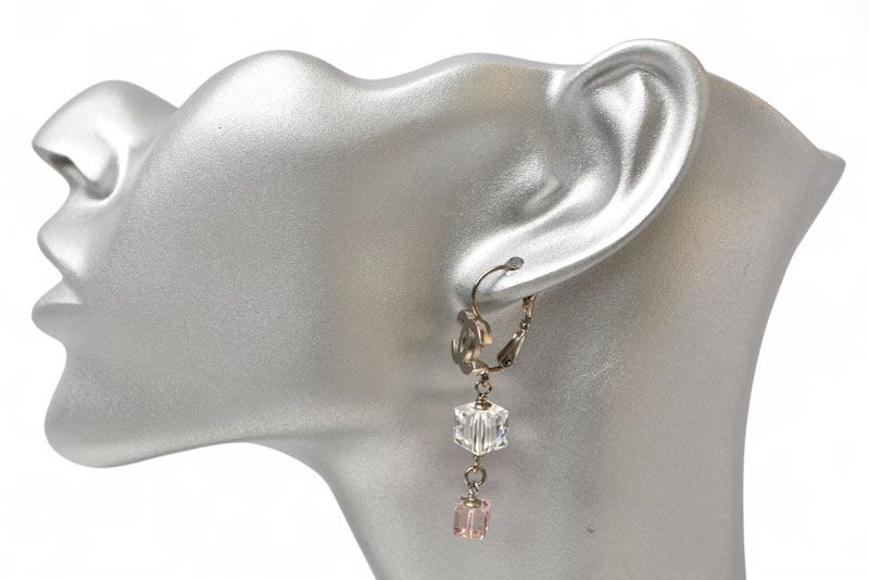 シャネル ピアス CHANEL アクセサリー CC/ロゴ クリア/ピンクキューブ  