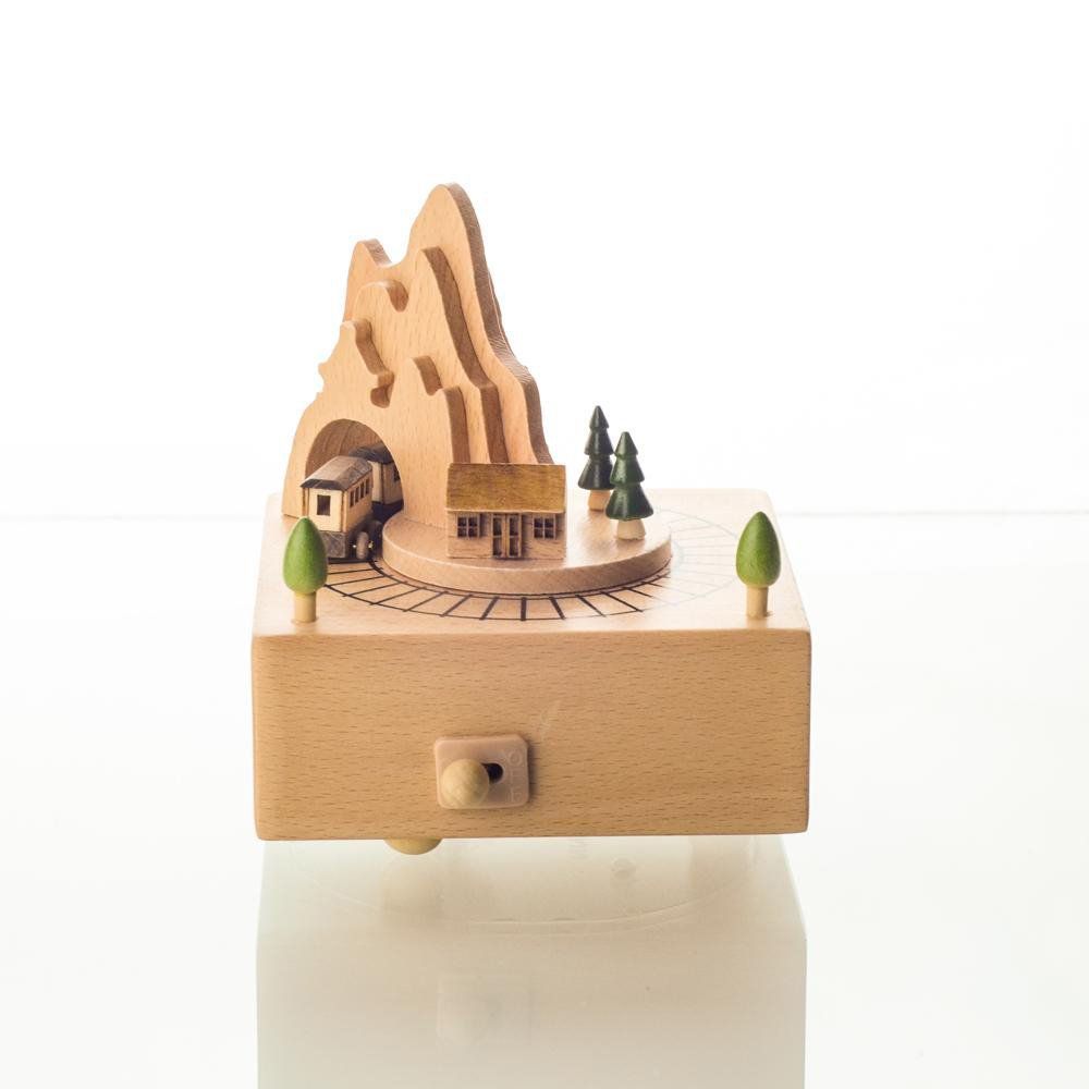 木製 からくり オルゴール(千と千尋(ジブリ)) 山とトンネルと汽車