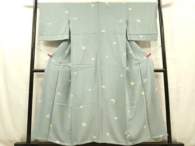 平和屋着物□上質な小紋 舞花文 鬼しぼ縮緬 正絹 逸品 DAAP8387zy 平和