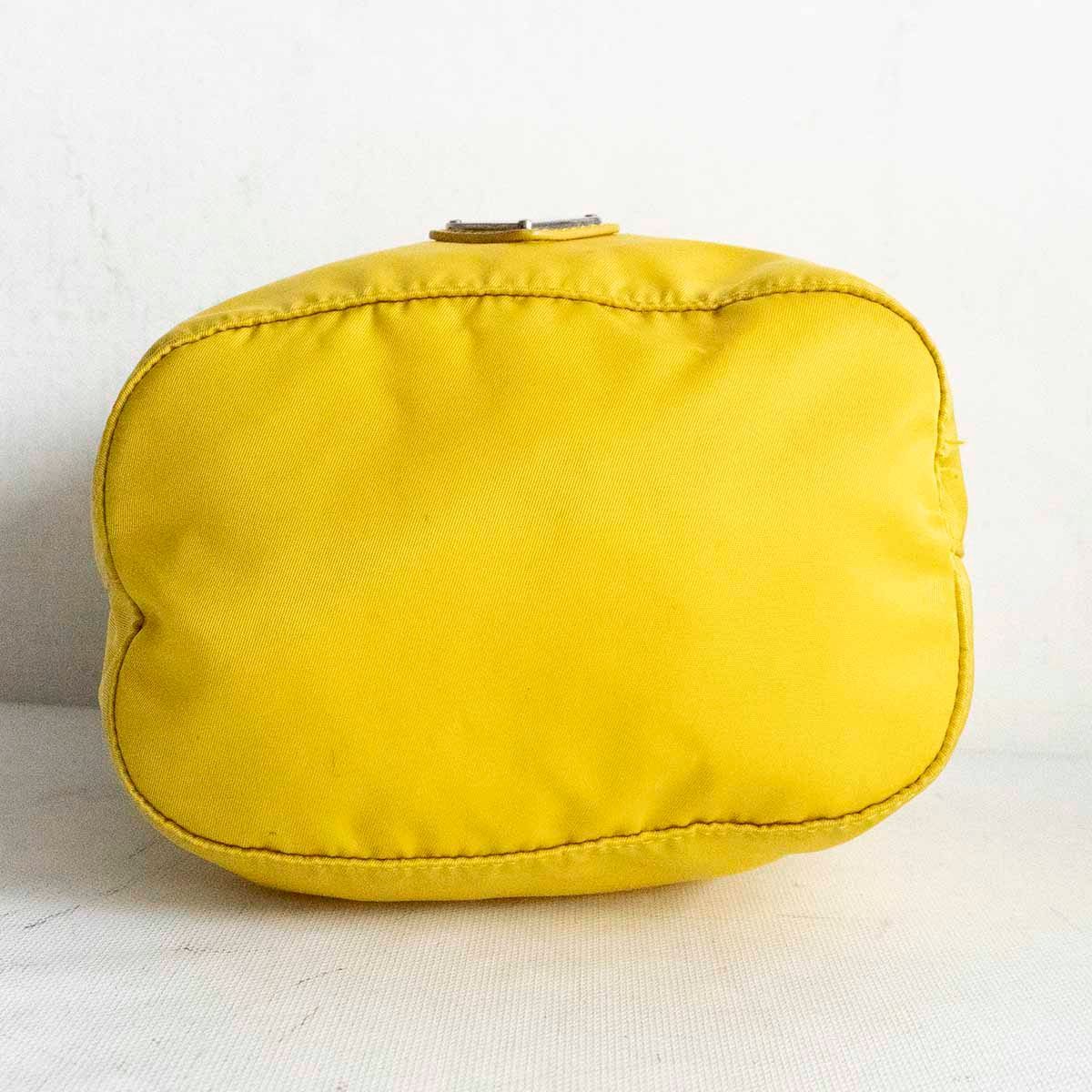 高級品】PRADA【巾着 バッグ】 プラダ ナイロン イエロー ポーチ