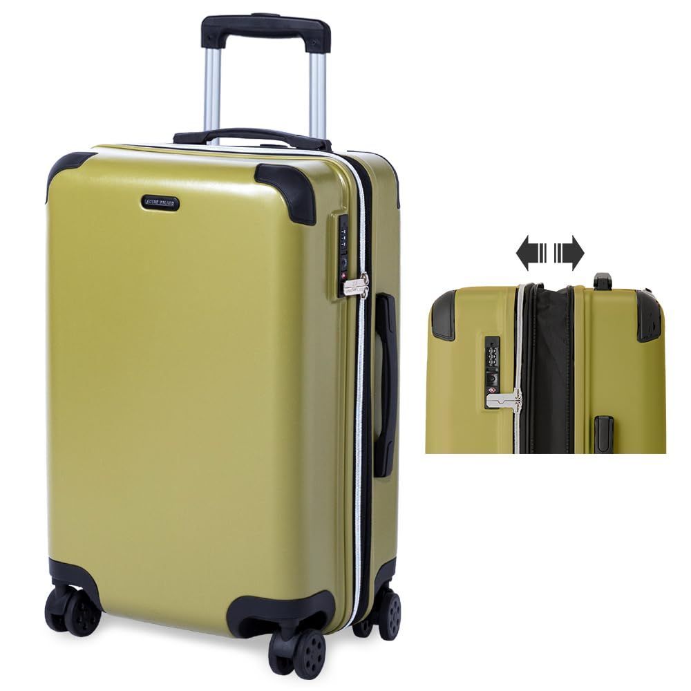 Color グリーン_Style Mサイズ 3-5泊 アイリスプラザ IRIS PLAZA レジェンドウォーカー LEGEND WALKER スーツケース キャリーケース 容量拡張機能付きで旅先で荷物が増えても対応タイプ 耐衝撃 グリーン